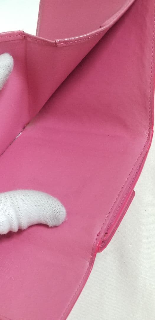 LOUIS VUITTON 三つ折り財布 Wホック フューシャピンク