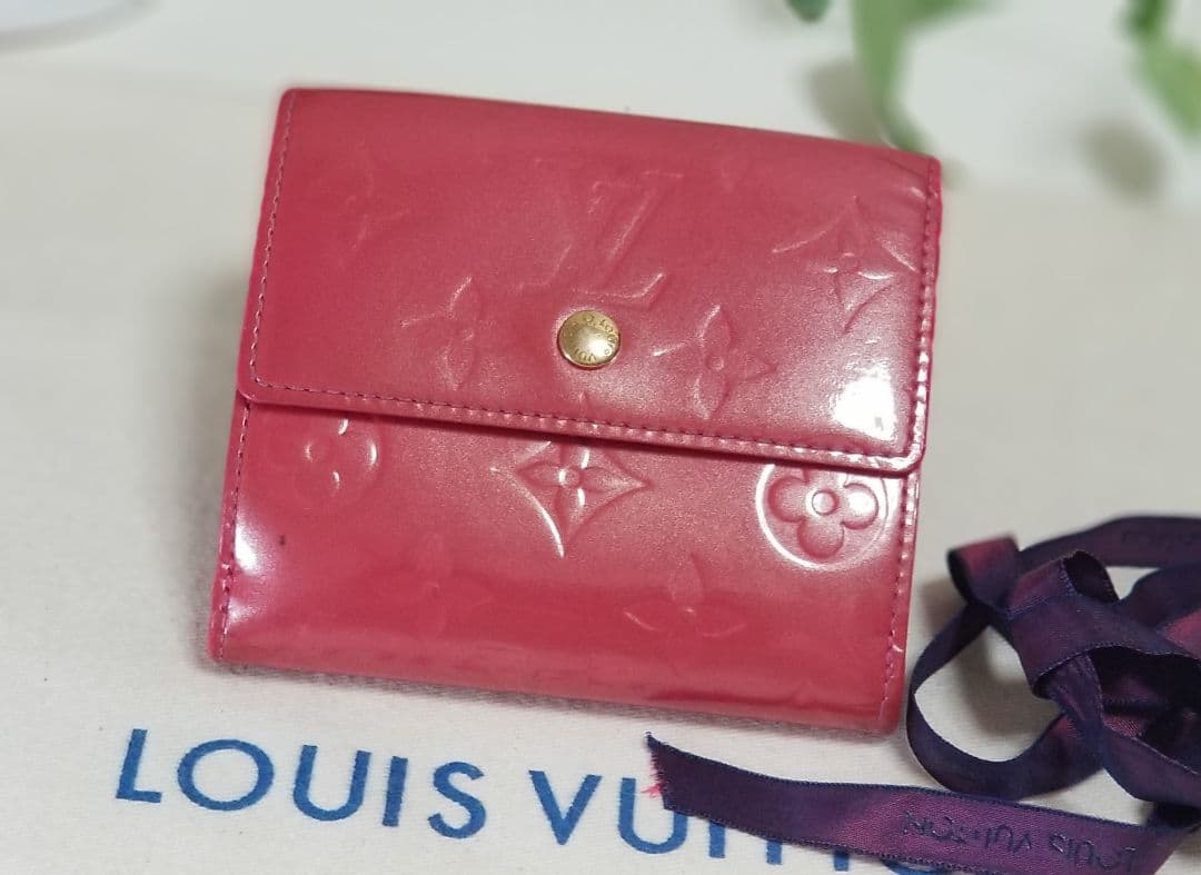 LOUIS VUITTON 三つ折り財布 Wホック フューシャピンク