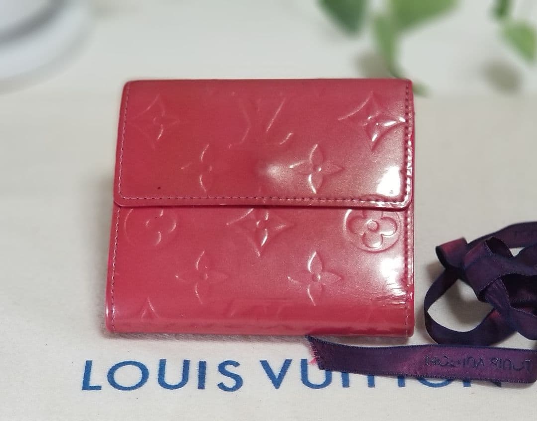 LOUIS VUITTON 三つ折り財布 Wホック フューシャピンク