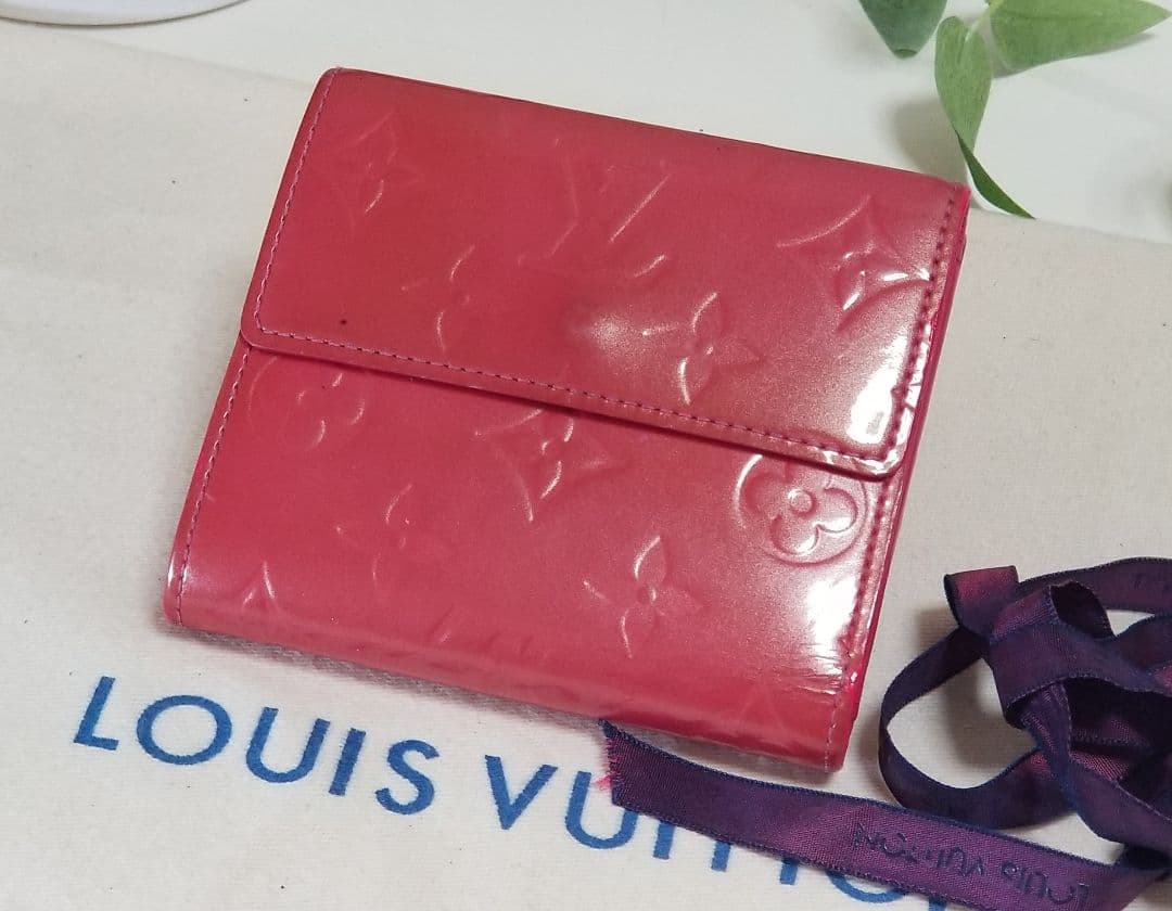 LOUIS VUITTON 三つ折り財布 Wホック フューシャピンク