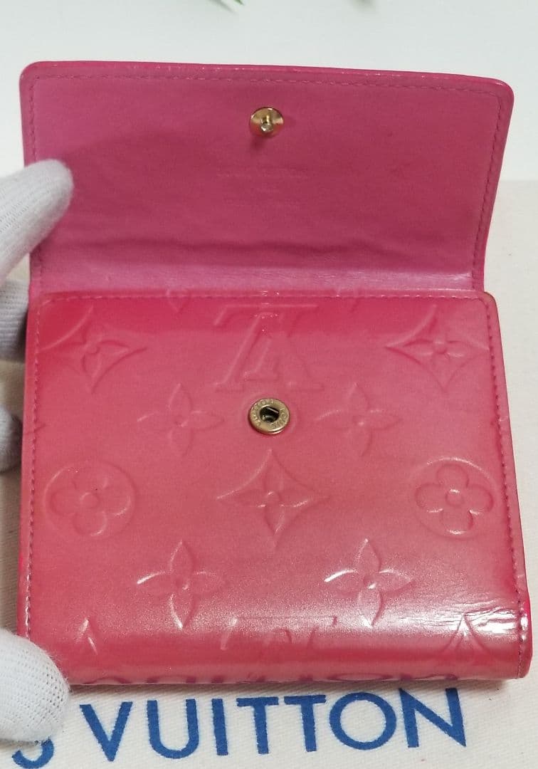 LOUIS VUITTON 三つ折り財布 Wホック フューシャピンク