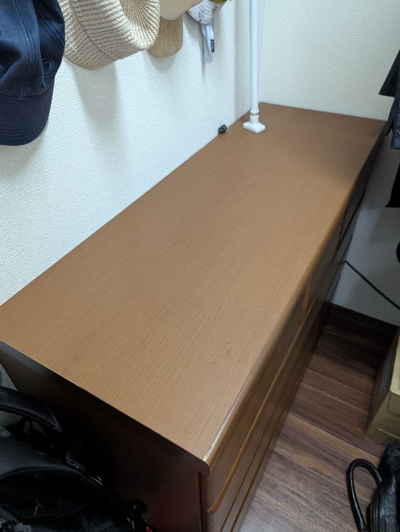 [こまっティ〜] ブラウン木製チェスト 6段 引き出し付き