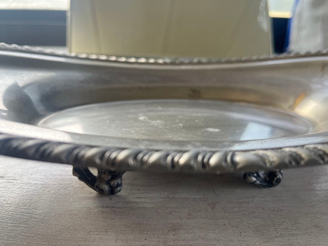 シルバートレイ　ニューヨーク購入　ねこ脚　銀製品　骨董品