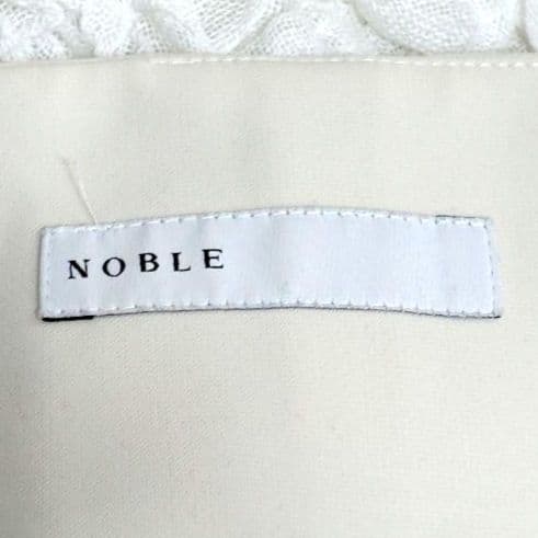 未使用級★NOBLE ジャージーライク カラー タイトスカート 白 ホワイト