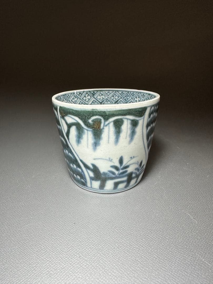 古伊万里　そば猪口　江戸時代後期　有田焼き　染付　白磁