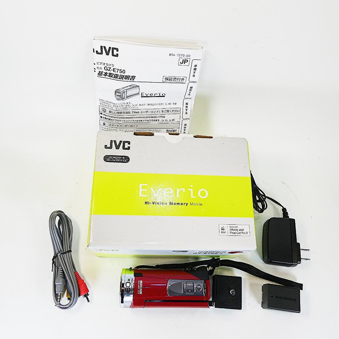 JVC Everio GZ-E750-R 動作良好HDD/SD ビデオカメラ