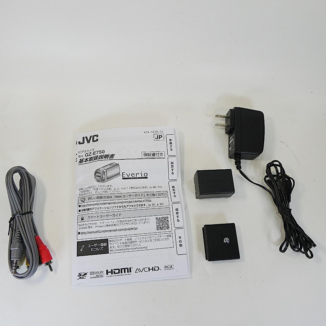 JVC Everio GZ-E750-R 動作良好HDD/SD ビデオカメラ
