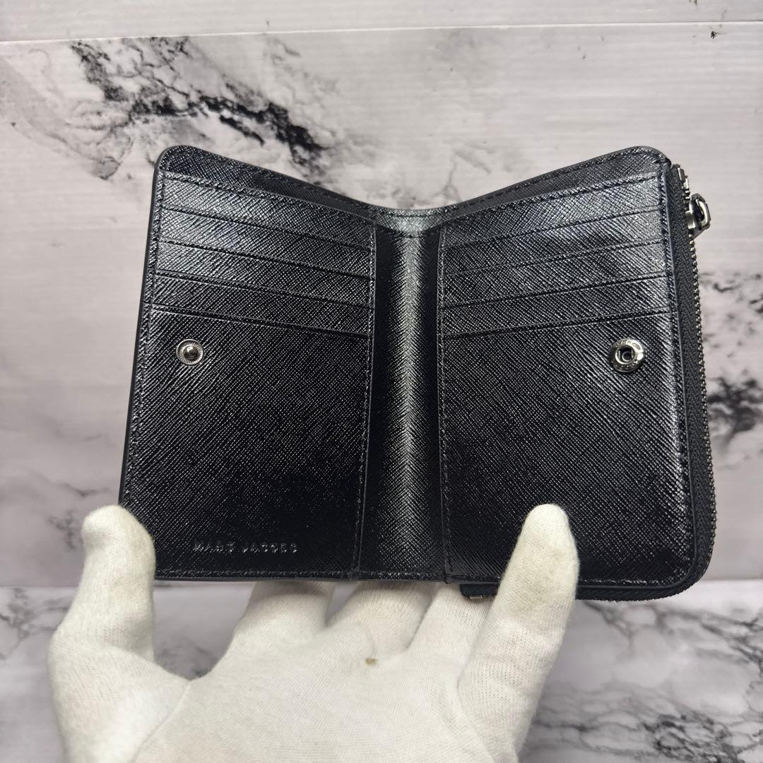 (未使用品)大人気、マークジェイコブス、折財布、サフィアーノ、人気色、現行、黒