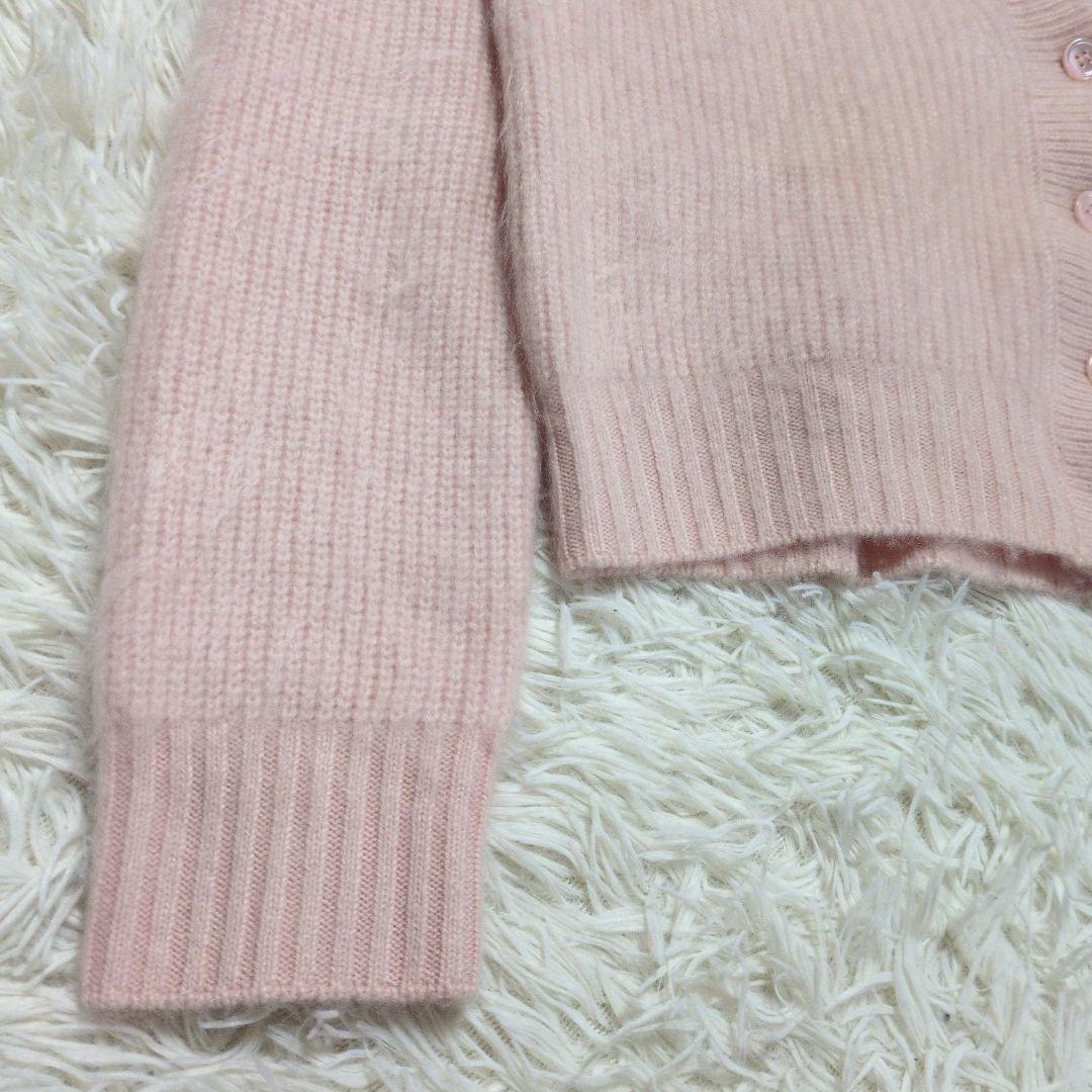 Aliquam 　カシミヤ100% カーディガン　厚手ニット　パステルピンク　Ｍ