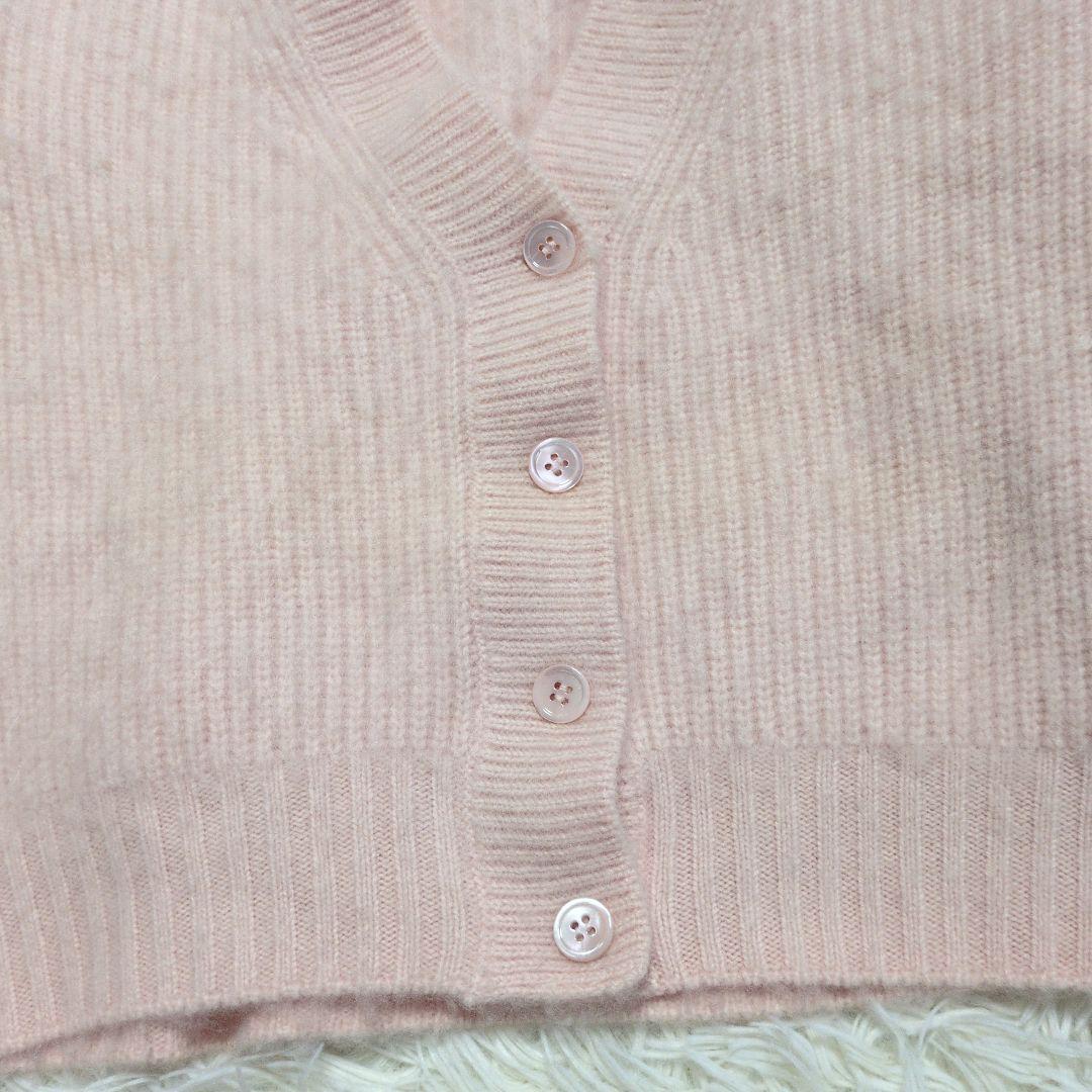 Aliquam 　カシミヤ100% カーディガン　厚手ニット　パステルピンク　Ｍ