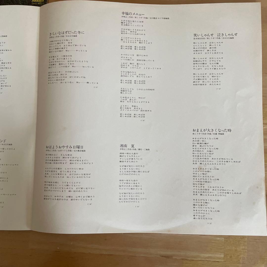 Kaguyahime Today かぐや姫・今日　LPレコード 見本盤