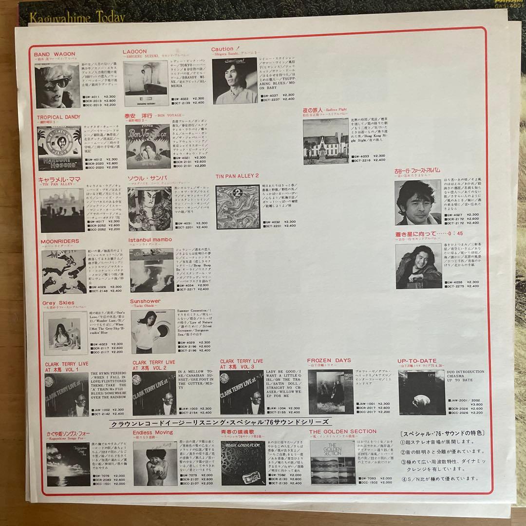 Kaguyahime Today かぐや姫・今日　LPレコード 見本盤