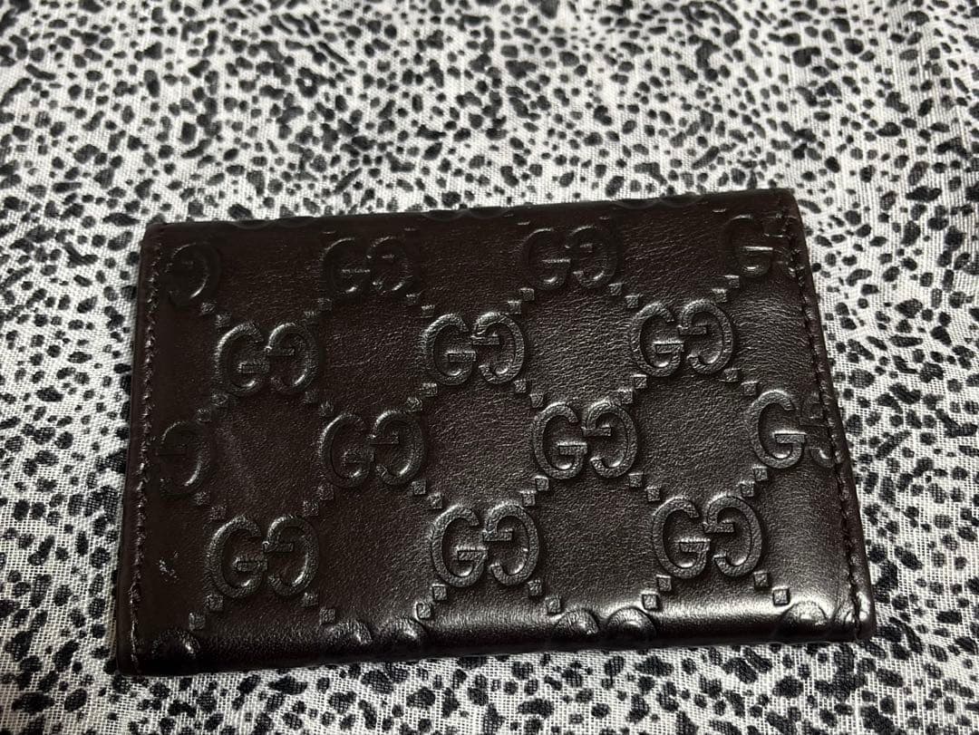 GUCCI ユニセックス名刺入れ　ダークブラウン　GGパターン