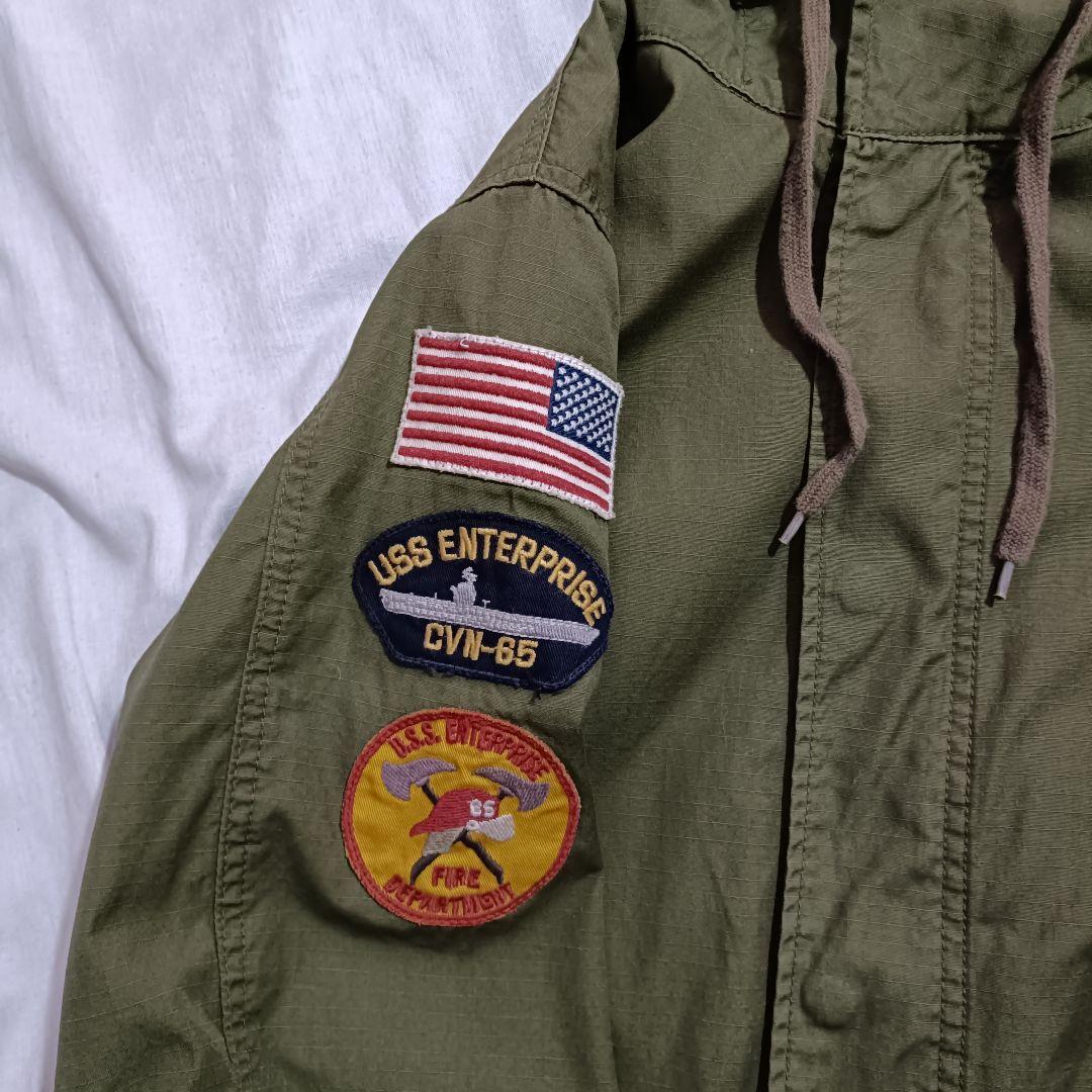 AVIREX U.S. NAVY モッズコート XL　バックプリント　ミリタリー