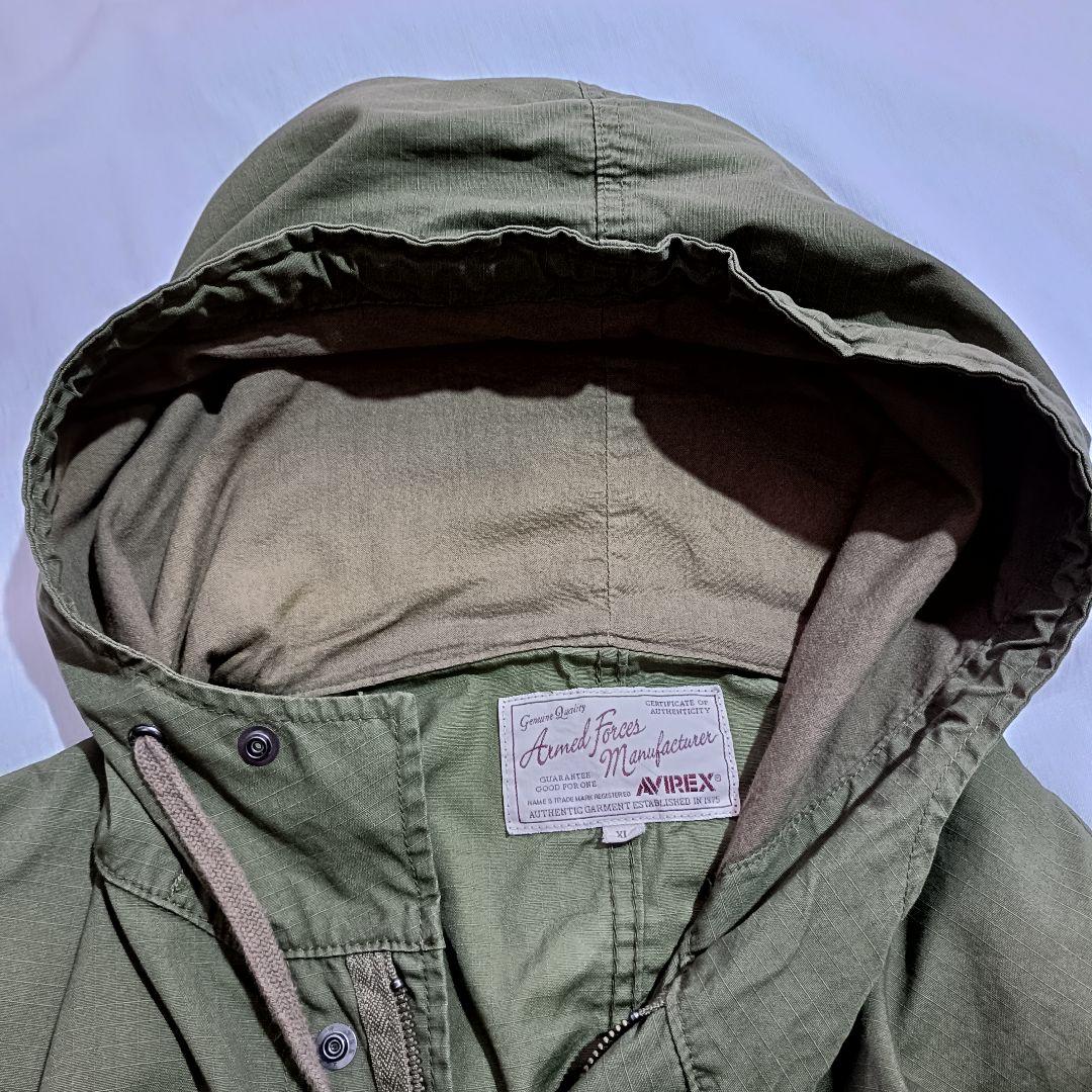 AVIREX U.S. NAVY モッズコート XL　バックプリント　ミリタリー