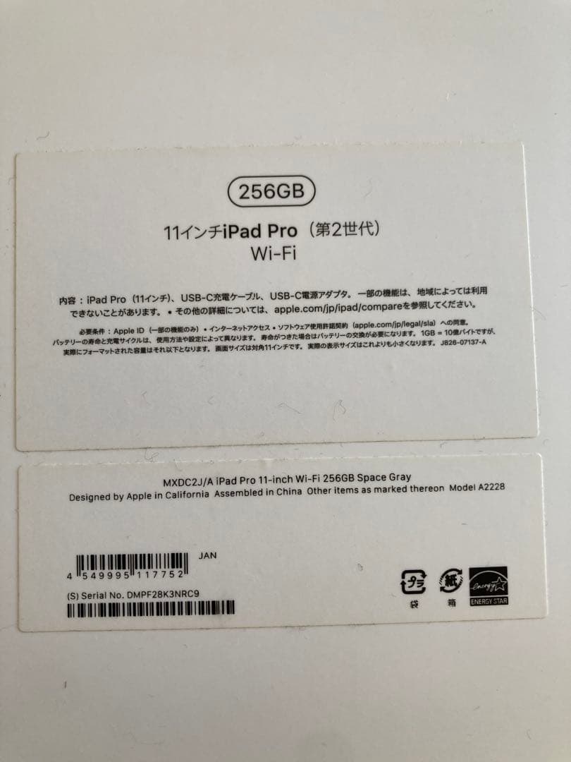 iPad Pro 11インチ (第2世代) 256GB