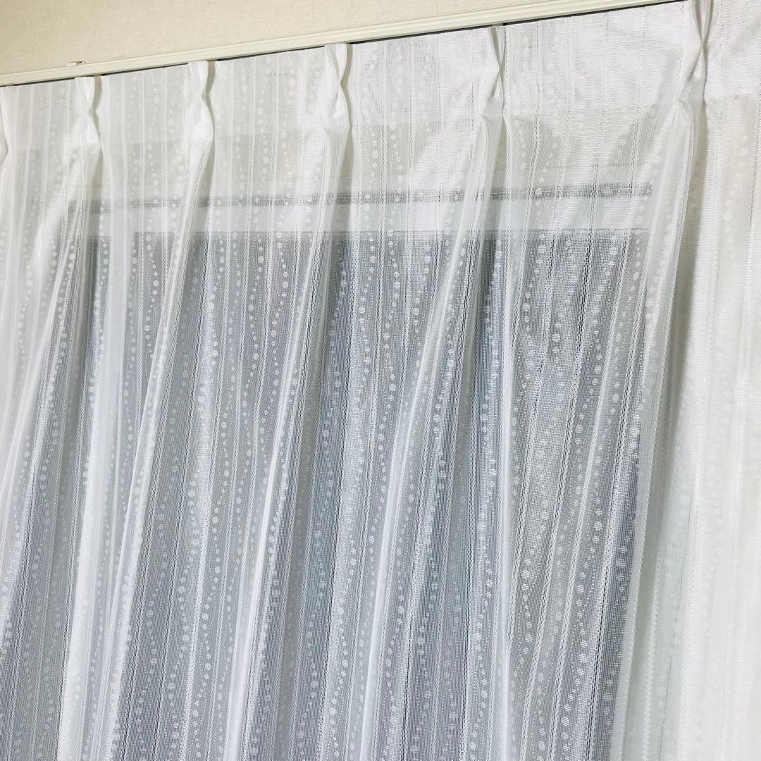 レースカーテン　ホワイト　幅200cm×丈218cm2枚