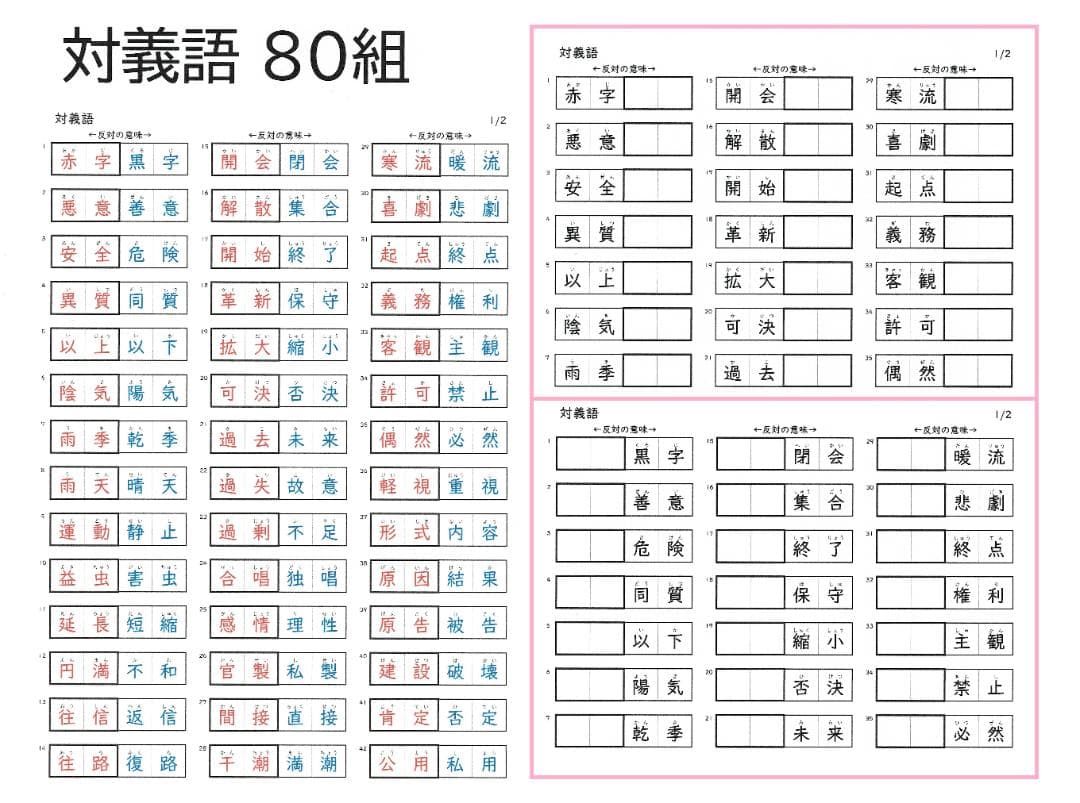 NEW☆カット済【中学受験】国語 知識編 暗記カード/練習帳・演習問題 7点 g