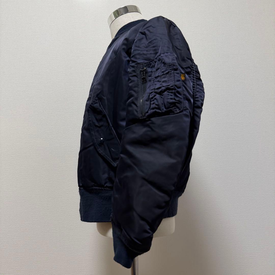 90s アルファ　MA-1　USA製　リバーシブル　ネイビー　バック刺繍　M
