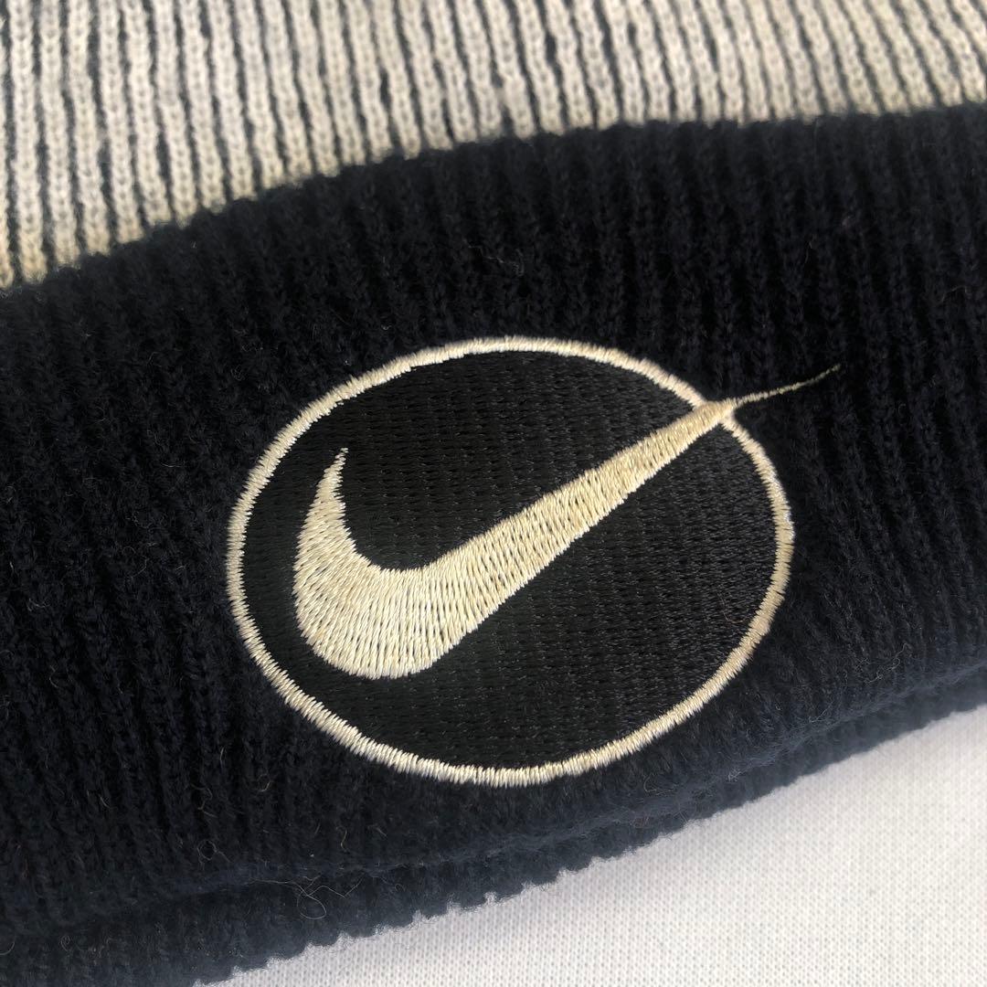 90s nike vintage ニットキャップ　帽子　ビーニー　ボンボン　古着