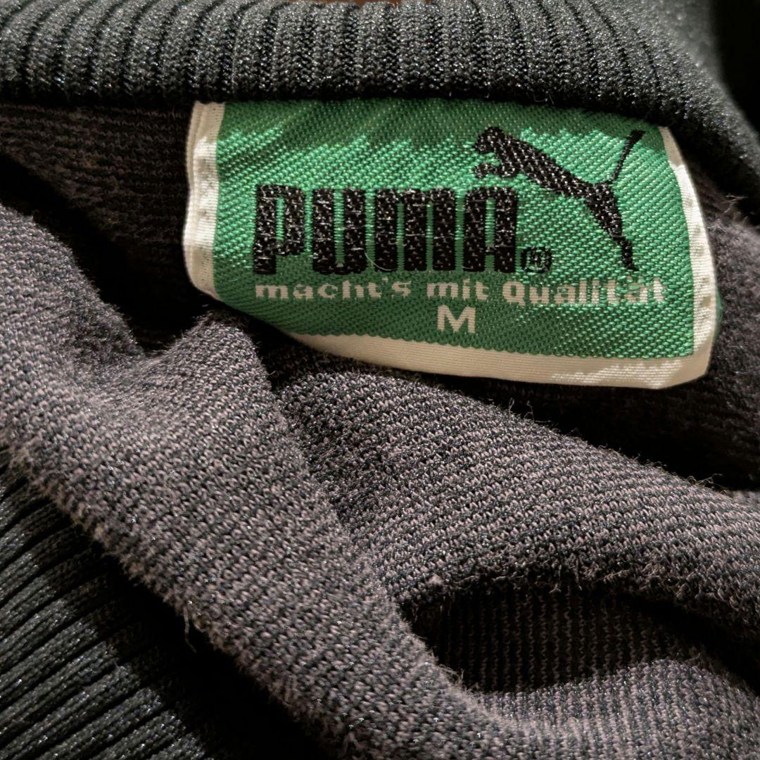 ビンテージ　80s　PUMA　セットアップ　トラックジャケット　刺繍　ブラック