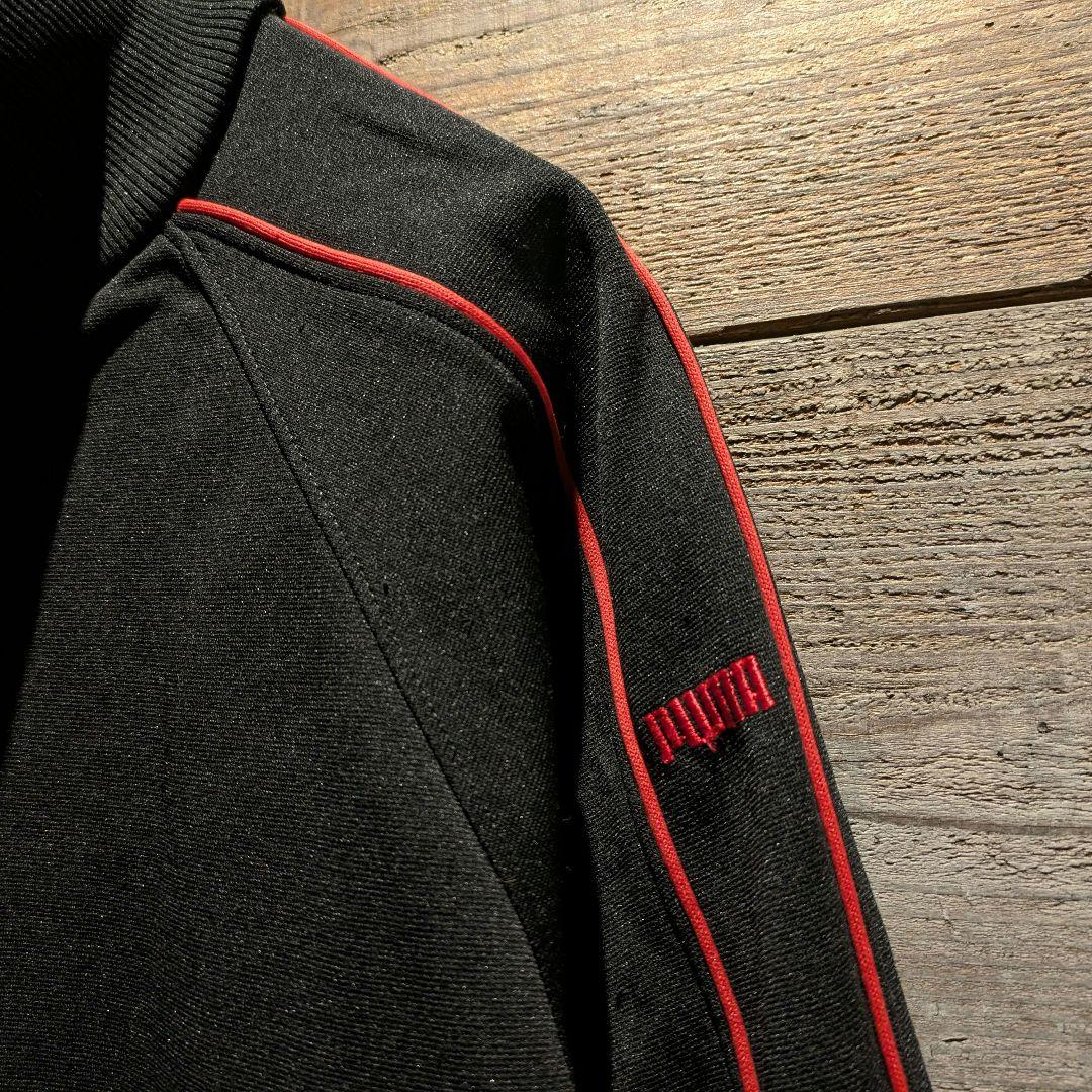 ビンテージ　80s　PUMA　セットアップ　トラックジャケット　刺繍　ブラック