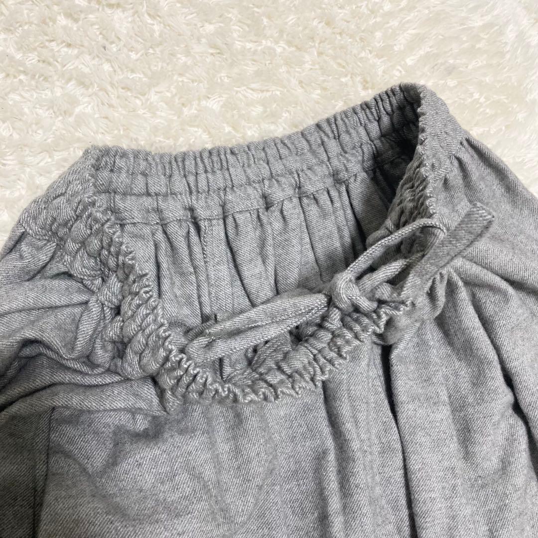 希少 極美品✨huis.遠州織物 ヤクウール綾ネルロングスカート ライトグレー