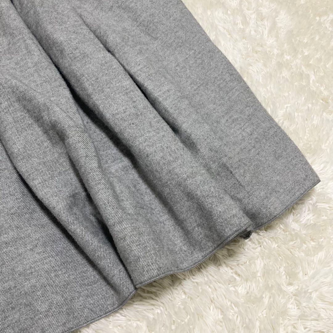希少 極美品✨huis.遠州織物 ヤクウール綾ネルロングスカート ライトグレー