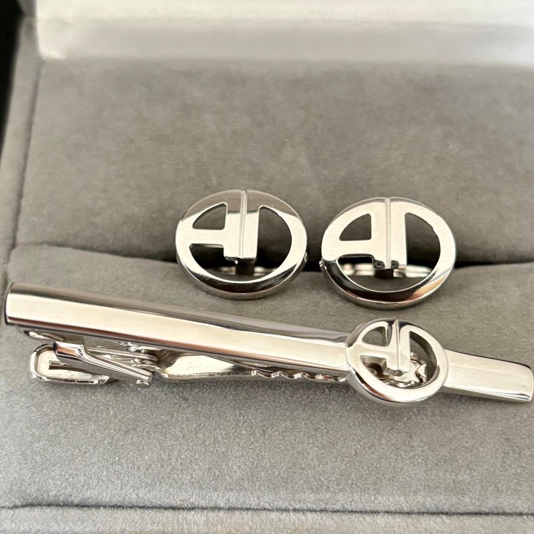 【極美品】【ダンヒル】カフス ネクタイピン セット シルバー色 ビジネス 結婚式