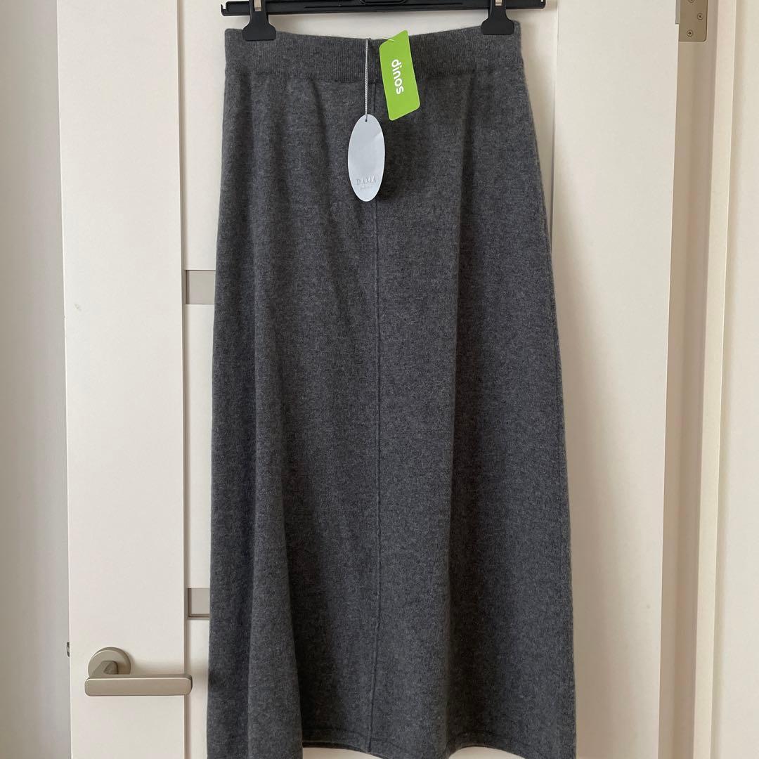 ニットスカート　カシミヤ100% スカート　ニット　グレー