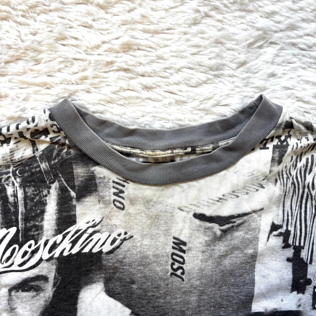 MOSCHINO JEANS Tシャツ 総柄 フォトプリント モスキーノ S1