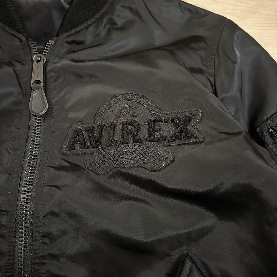 美品 AVIREX アヴィレックス MA-1 フライトジャケット 黒 Lサイズ