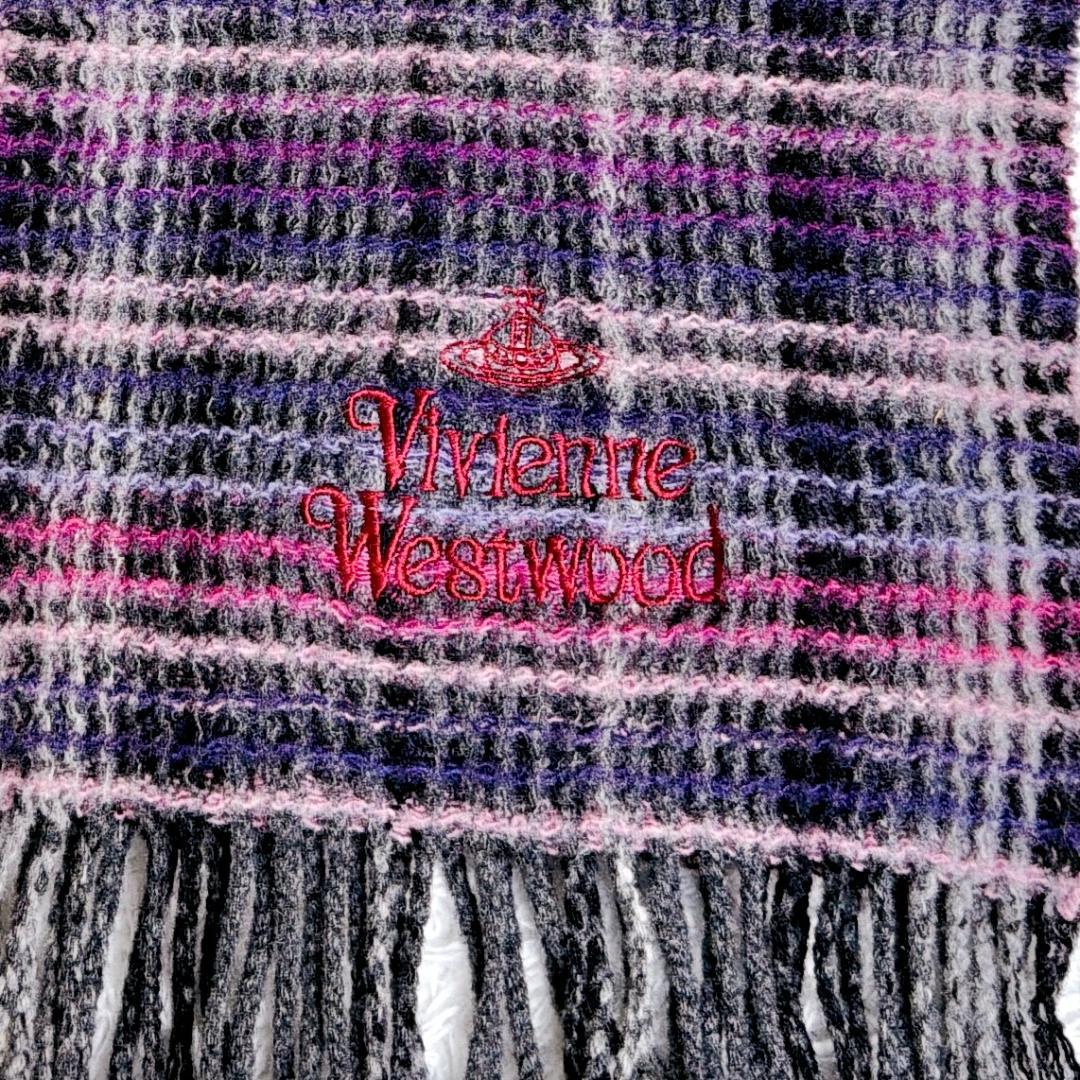 希少✨ Vivienne Westwood チェック オーブ マフラー ワッフル