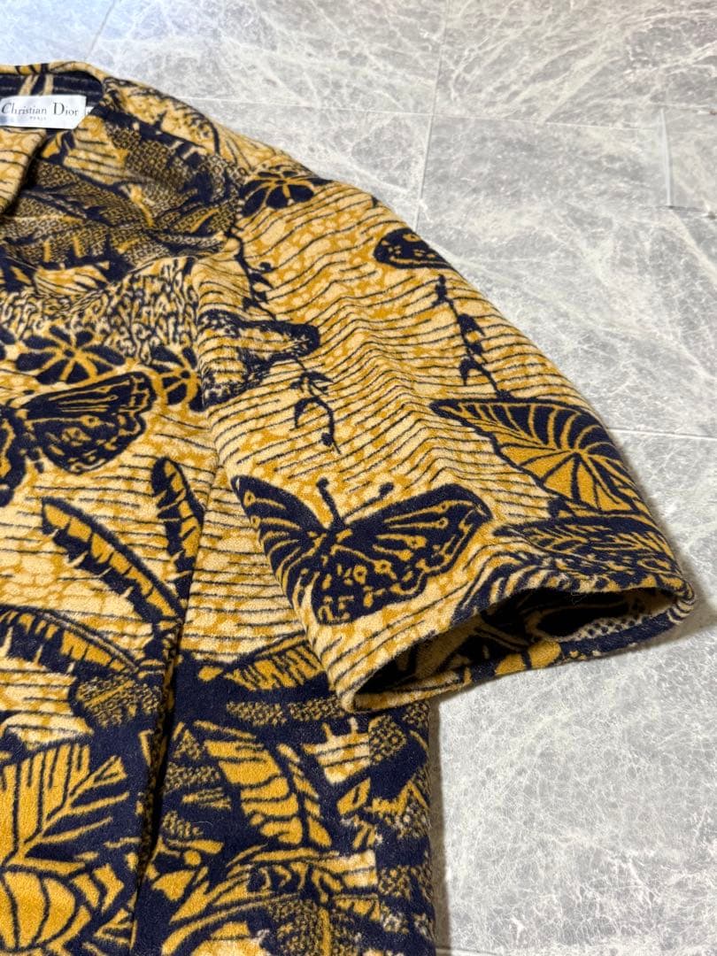 DIOR 2020SS ディオール アンゴラ 総柄 フリンジ ロングコート 40