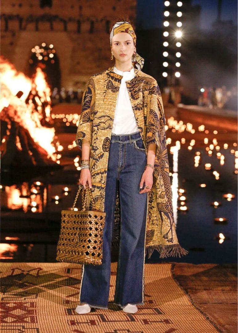 DIOR 2020SS ディオール アンゴラ 総柄 フリンジ ロングコート 40