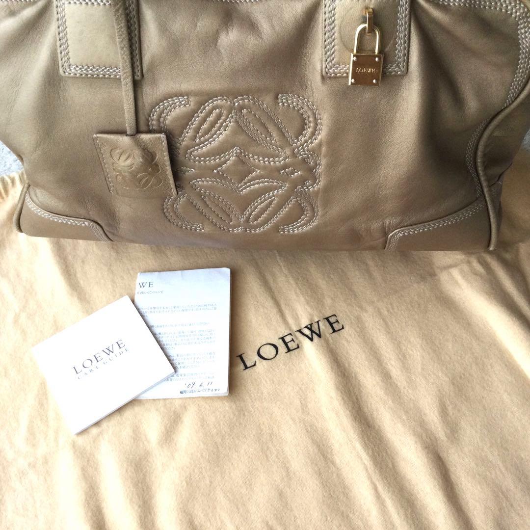 LOEWE ロエベアマソナ36ミニボストン　ハンドバッグ　ゴールド金具　ステッチ