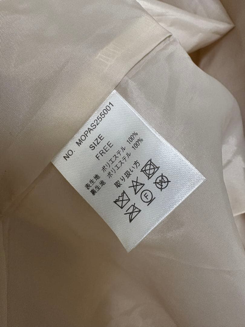 moi tytto 取り外しリボン付き シャギーミディ丈コート ナチュラル