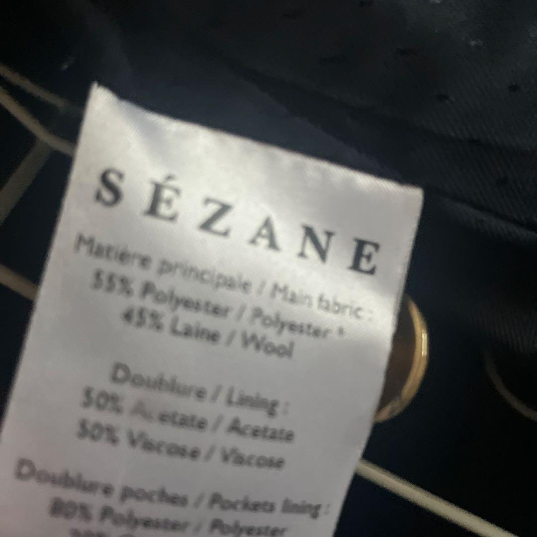 SEZANE ネイビー ダブルブレスト ブレザー　パリ店舗購入