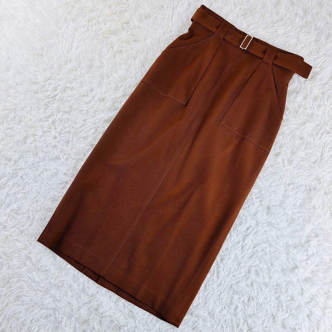 新品　アナイ　ANAYI ウールカルゼアウトポケットスカート　M