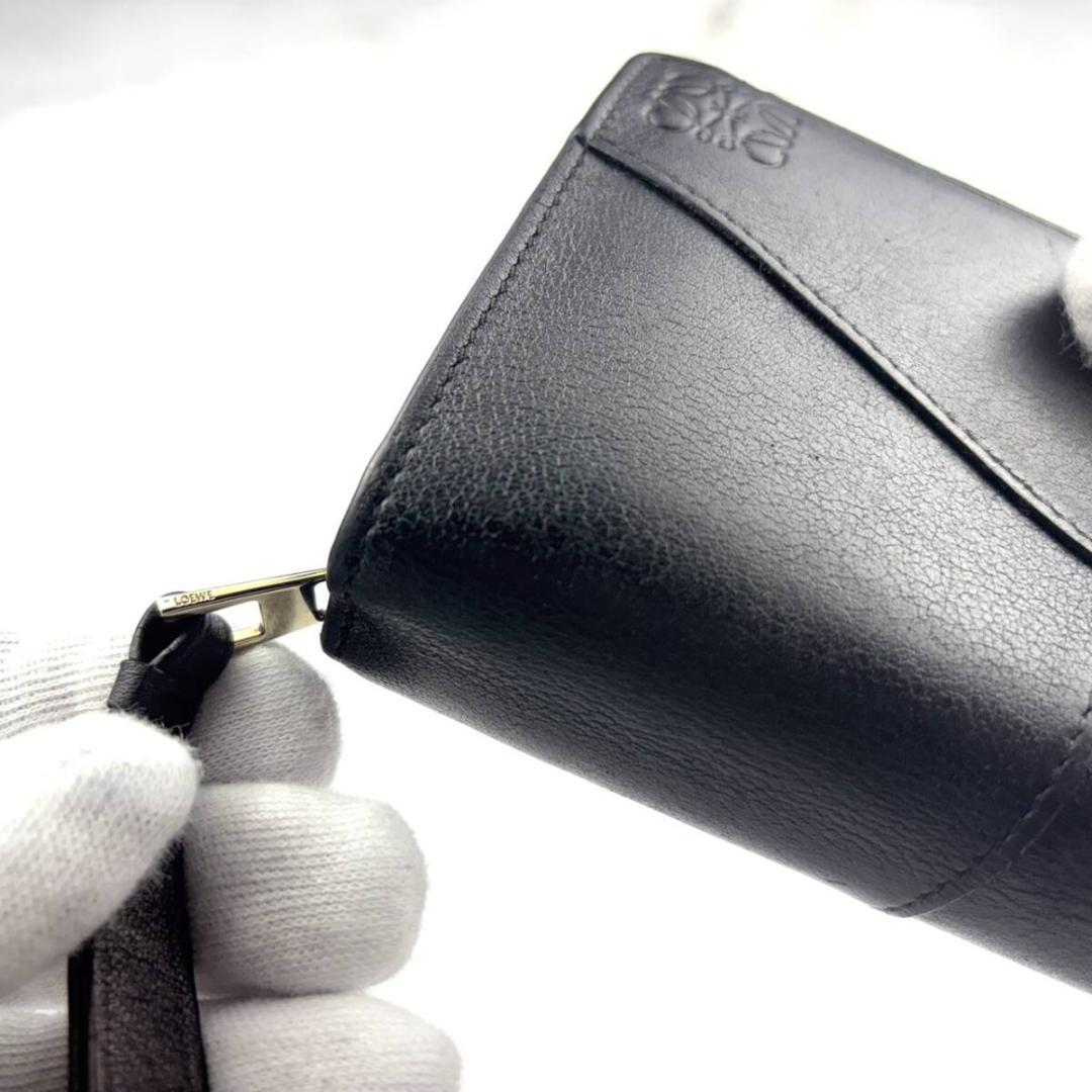 【極上美品】LOEWEロエベ【アナグラム】パズル⭐財布 ラウンドジップ ブラック