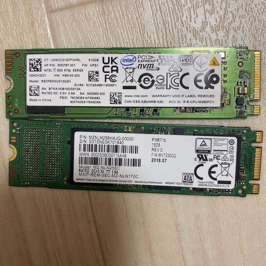 中*村様 SSD 670p 512GB 1枚。 256GB 1枚