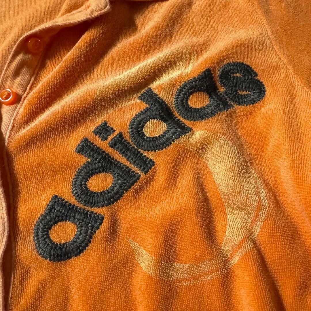 00s adidas ピチ ポロシャツ オレンジ パイルy2k平成女児平成ギャル
