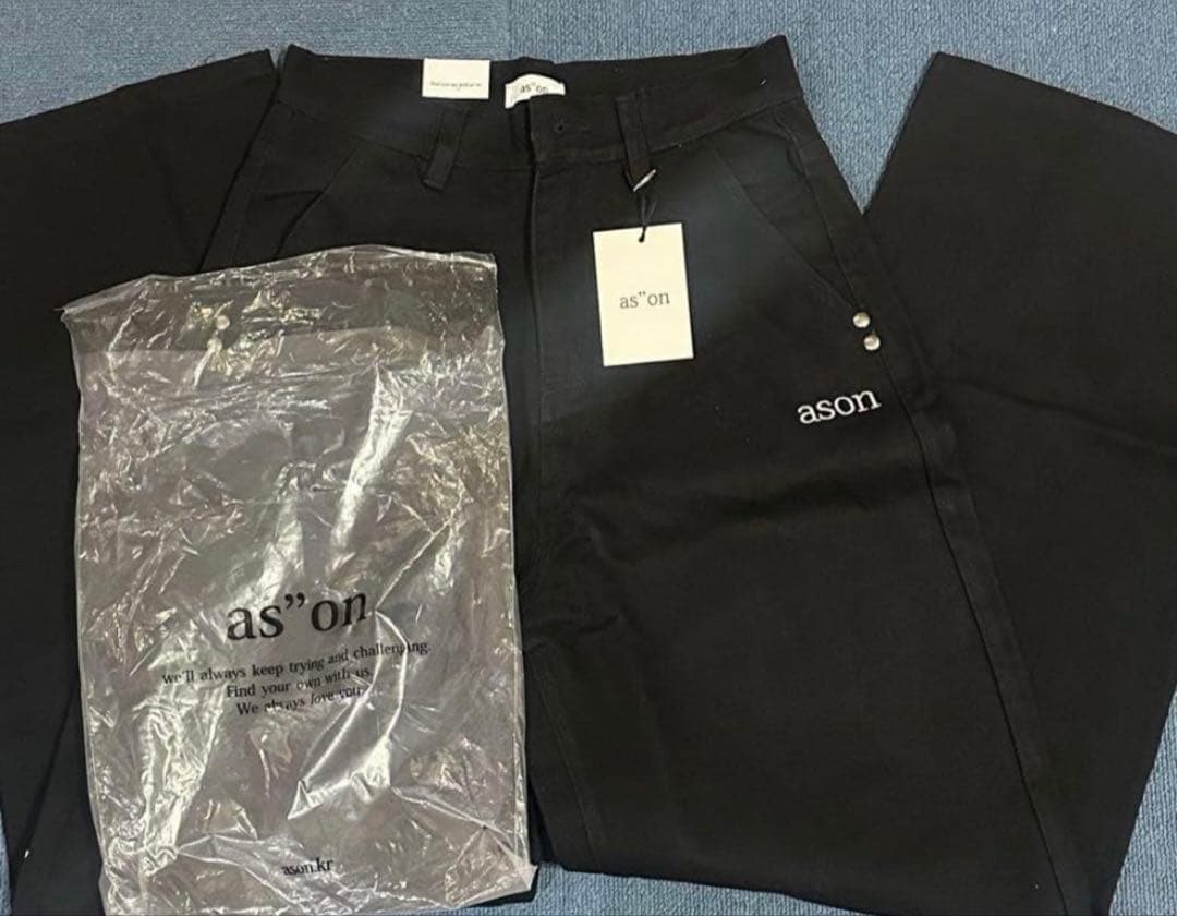 新品★本日発送★韓国ASON as''on ブラック M デニムパンツ　/g6