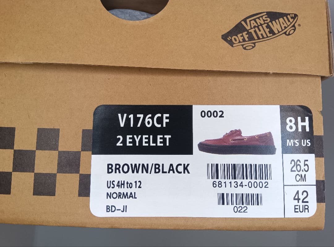 D*u様 新品VANSモカシンデッキシューズ本革レザー茶ブラウン26.5cm