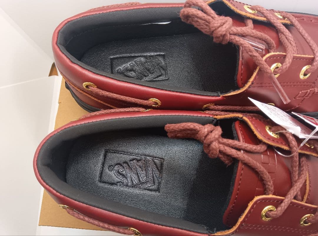 D*u様 新品VANSモカシンデッキシューズ本革レザー茶ブラウン26.5cm