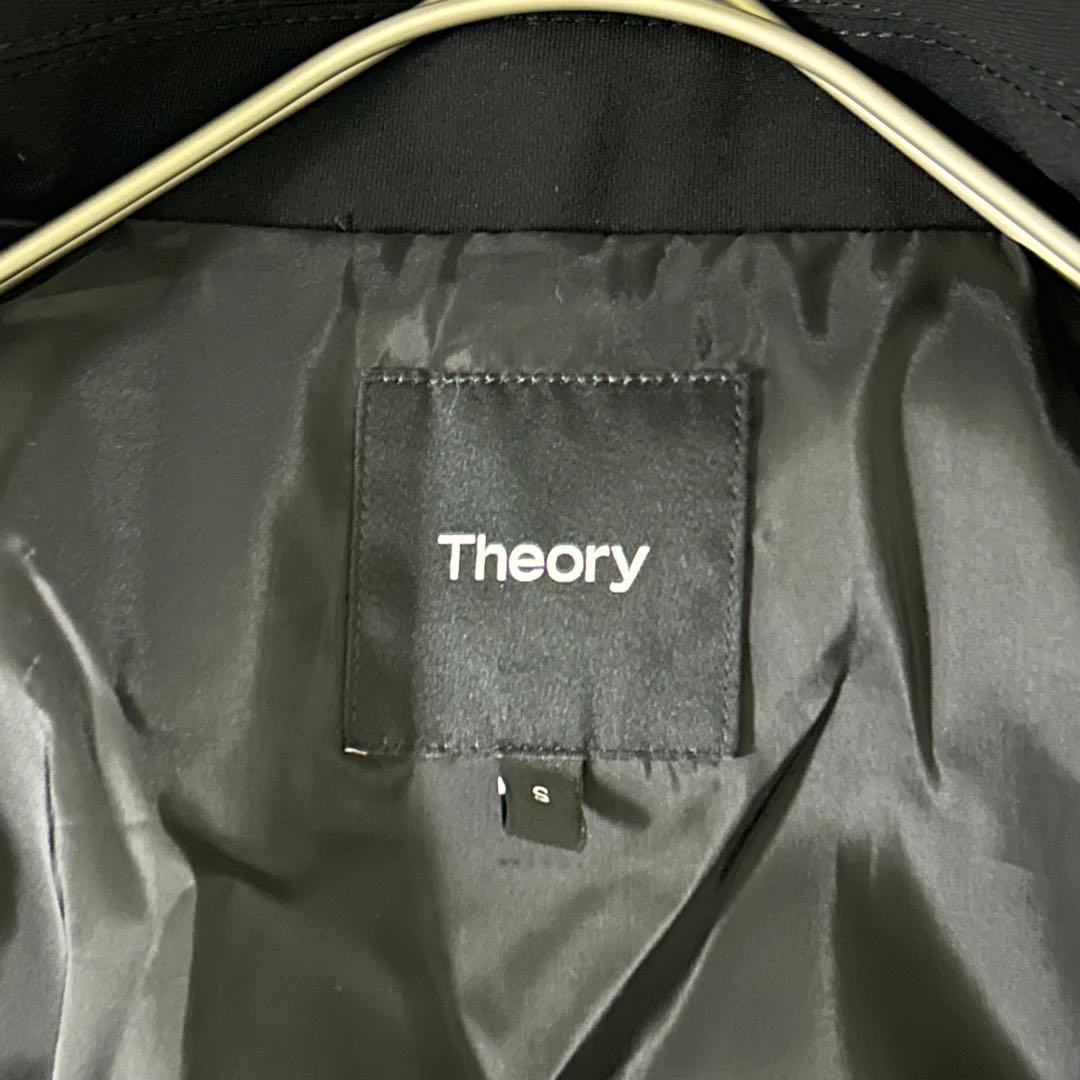 【Theory】ショートトレンチコート S 黒 日本製 上質ドライクレープ