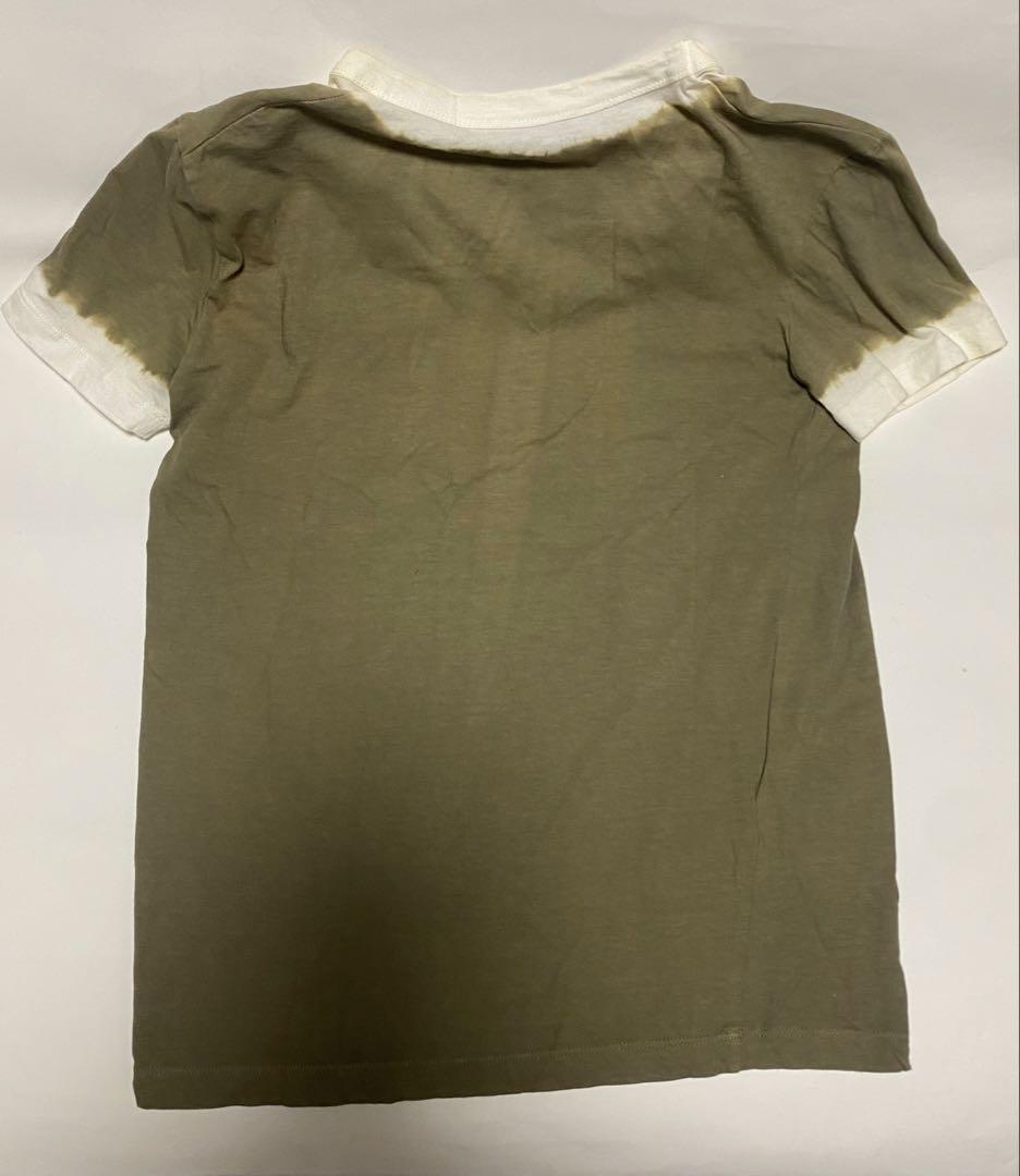 未使用・PRADA プラダTシャツ タイダイ染め風Vネック カーキ半袖レディース