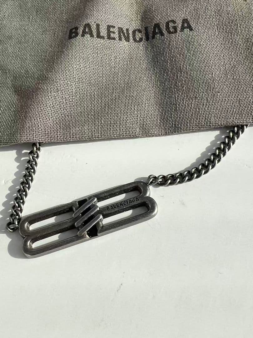 BALENCIAGA バレンシアガ シルバー チェーンネックレス新品同様