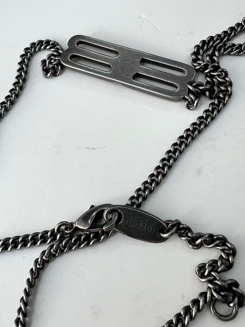 BALENCIAGA バレンシアガ シルバー チェーンネックレス新品同様