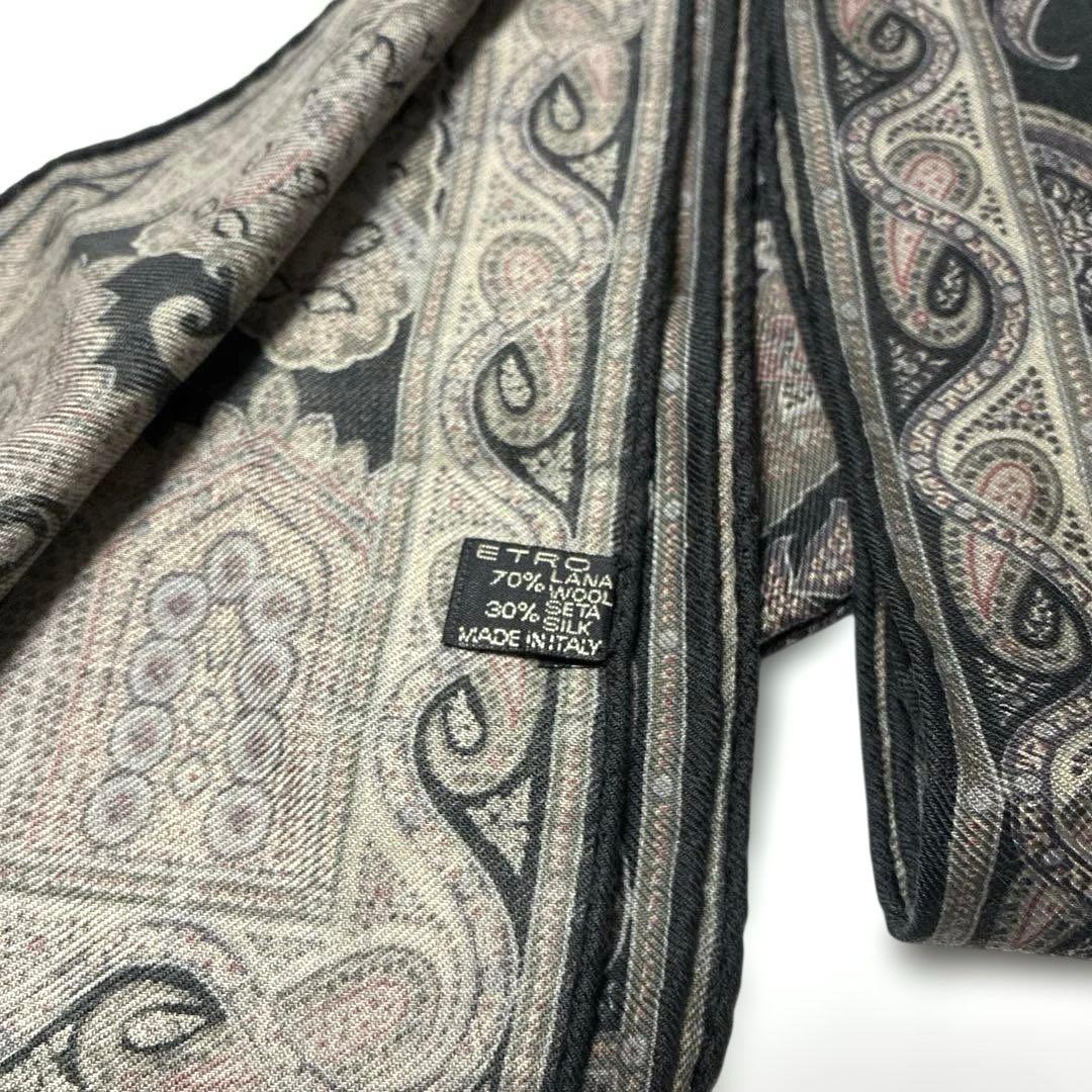 エトロ　ETRO スカーフ　ショール　ペイズリー柄　ウール　シルク　イタリア製